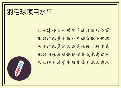 羽毛球项目水平